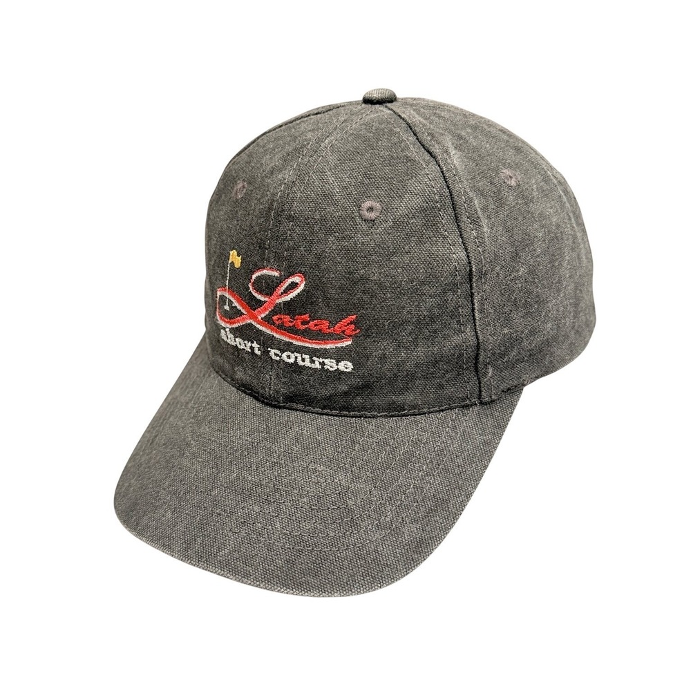 Latah‎ Short Course HeadShot Golf Hat Cap Strap Back Adjustable Black Gray